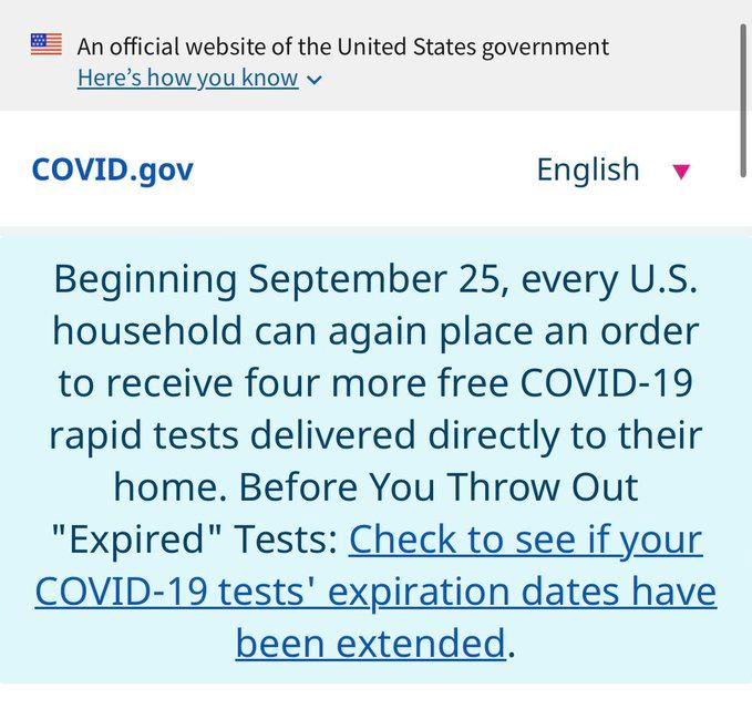 US Government Resumes Free COVID-19 Home Testing Program