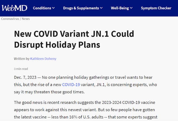 JN.1 Variant Sparks Concern: Urgent Call for Vaccination Boost Ahead of Holiday Gatherings