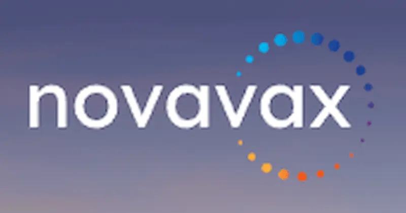 Illustration eines Impfstoff-Fläschchens mit dem Novavax-Logo, das einen proteinbasierten Nicht-mRNA JN.1 COVID-19-Impfstoff darstellt