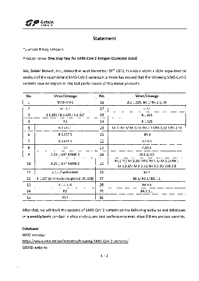 Statement - Varianten - Getein