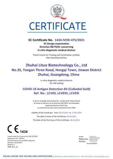 CE Zertifikat - Lituo