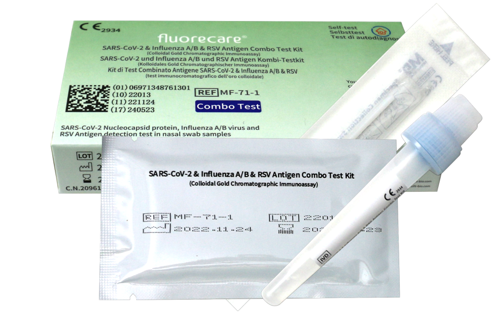 1 Autotest Fluorecare Combo 4en1 Covid - Grippe A/B - Bronchiolite (VRS)  Nasal